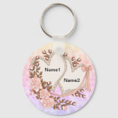 2つのハートカスタム キーホルダー (正面)