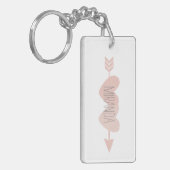 2つのハートキーリング（白） キーホルダー (正面左)