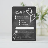 2つのハートクロス宗教結婚式RSVPカード 出欠カード (スタンド正面)