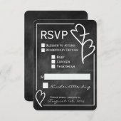 2つのハートクロス宗教結婚式RSVPカード 出欠カード (正面/裏面)