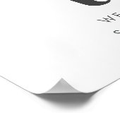 2つのハートスクエア写真2nd誕生日ウェルカムサイン ポスター (角)