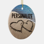 2つのハートズインザサンドオーナメント セラミックオーナメント (右)