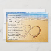 2つのハートズインザサンド結婚式招待状 招待状 (裏面)