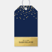 2つのハートツーライフワンラブブルー金ゴールド結婚ズ ギフトタグ (裏面)