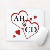 2つのハートテンプレートマウスパッド マウスパッド (マウス)