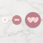 2つのハートハッピーアニバーサリーオンバラ金ゴールド&ホワイト コンフェッティ (裏面)