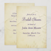 2つのハートブライダルシャワー 招待状 (正面/裏面)