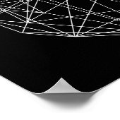 2つのハートブラックジオメトリックミニマルアートポスター ポスター (角)