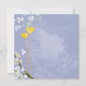 2つのハートブルーエレガントなウェディングリハーサルディナー 招待状 (裏面)