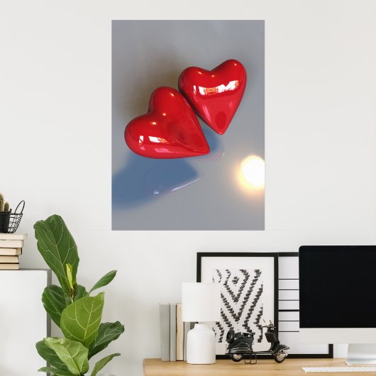 2つのハートポスター ポスター (ホームオフィス)