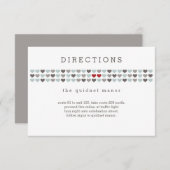 2つのハートモダンの結婚方向Insert Card エンクロージャーカード (正面/裏面)