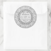 2つのハートモノグラ結婚ムのパターン ラウンドシール (バッグ)