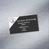 2つのハートラブアニマルズペットグルーミングカスタム マグネット名刺 (インサイチュ)