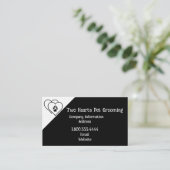 2つのハートラブアニマルズペットグルーミングカスタム 名刺 (スタンド正面)