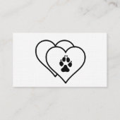 2つのハートラブアニマルズペットグルーミングカスタム 名刺 (裏面)