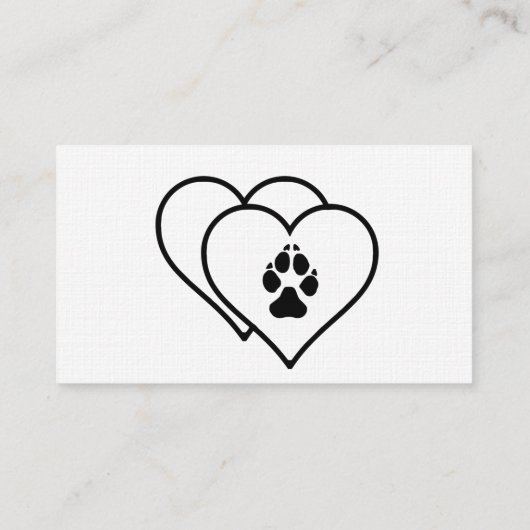 2つのハートラブアニマルズペットグルーミングカスタム 名刺 (裏面)