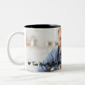 2つのハートワンマグバレンタインデーの写真コーヒーマグカップ ツートーンマグカップ (左)