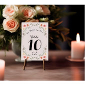 2つのハートワンラブヴィンテージピンクローズ結婚ズ テーブルナンバー