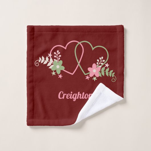 2つのハート愛好家デザイン洗濯布バスタオルセット ウォッシュタオル (ウォッシュタオル)