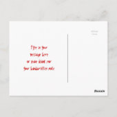 2つのハート新鮮な白い雪赤コルゲートメタル ポストカード (裏面)