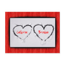 2つのハート新鮮な白い雪赤コルゲートメタル