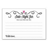 2つのハート日付jarアイディアウェディングカード テーブルナンバー (正面)