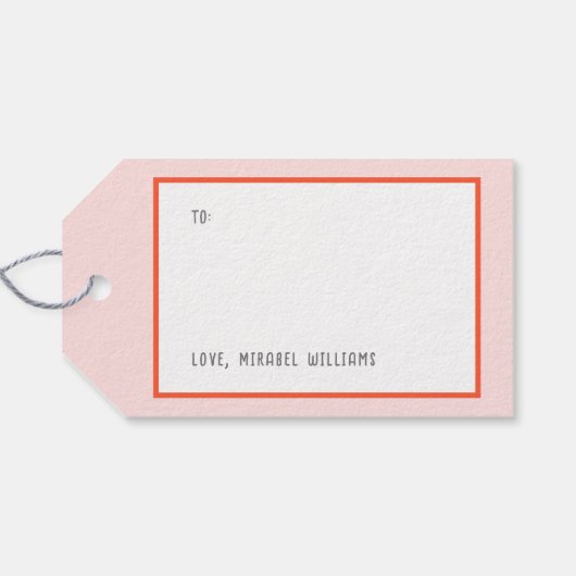 2つのハート永遠の切手 ギフトタグ (裏面横)