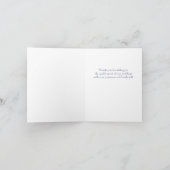 2つのハート素朴パウダーブルー結婚の感謝 サンキューカード (内部)