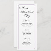 2つのハート結婚のメニューカード メニュー (正面/裏面)