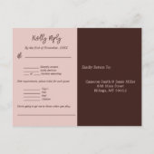 2つのハート結婚のメニュー音楽の選択RSVPカード ポストカード (裏面)