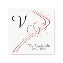 2つのハート結婚を1のナプキン