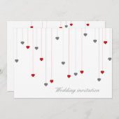 2つのハート結婚式招待状 招待状 (正面/裏面)
