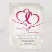 2つのハート統一された招待状 招待状 (正面/裏面)