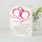 2つのハート統一された招待状 招待状 (スタンド正面)