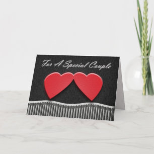 2つのハート記念日カード カード
