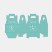 2つのハート1つの愛ダブルハートカスタム結婚式 フェイバーボックス (折り畳みなし)