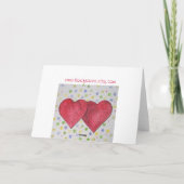 2つのハート1つの愛挨拶状 カード (裏面)