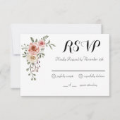 2つのハート1つの愛素朴アーバーバラの返信カード (正面)