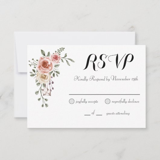 2つのハート1つの愛素朴アーバーバラの返信カード (正面)