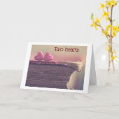 2つのハート、あなたの、私の**ハッピーアニバーサリー** カード (黄色い花)