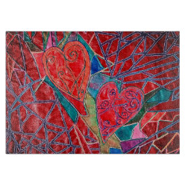 2つのハート カッティングボード