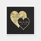 2つのハート スタンダードカクテルナプキン (正面)