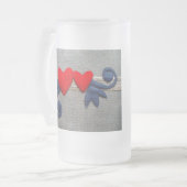 2つのハート フロストグラスビールジョッキ (正面左)