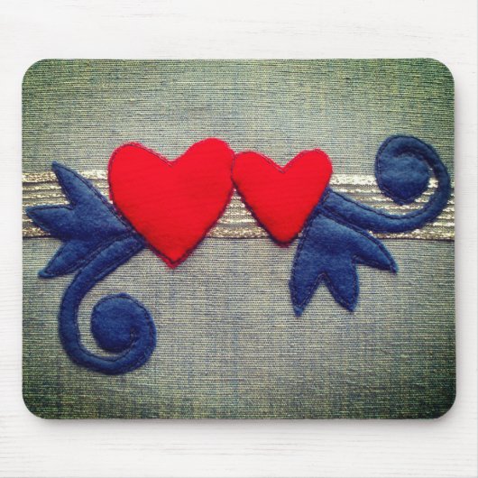 2つのハート マウスパッド (正面)