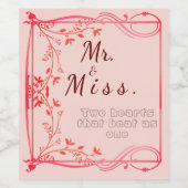 2つのハート ワインラベル (シングルラベル)