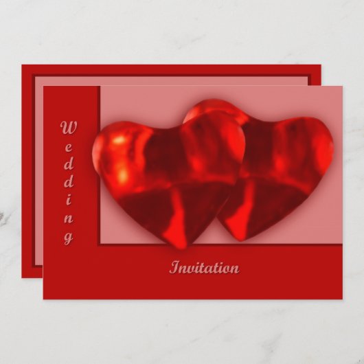 2つのハート 招待状 (正面/裏面)