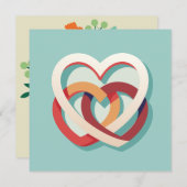 2つのハート 統一された 招待状 (正面/裏面)