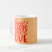 2つのハート、1つの愛バレンタインの贈り物 コーヒーマグカップ (正面左)