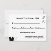 2つのハート、1つの愛、結び目のタイ 出欠カード (正面)