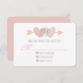 2つのハートRSVP 出欠カード (正面/裏面)